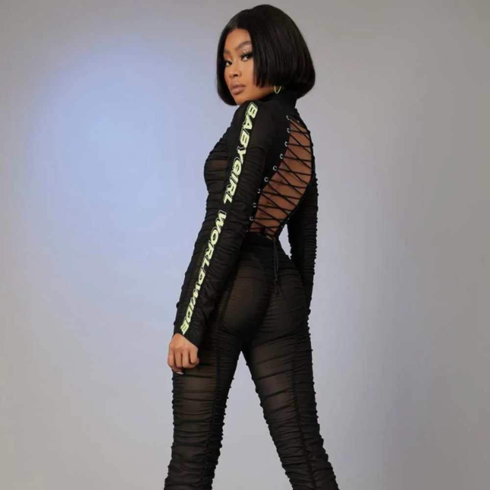 Poster Grl - Run the Scene Mesh Catsuit